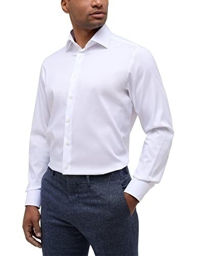 Bild von eterna langarm hemd modern fit performance shirt twill-stretch weiss unifarben
