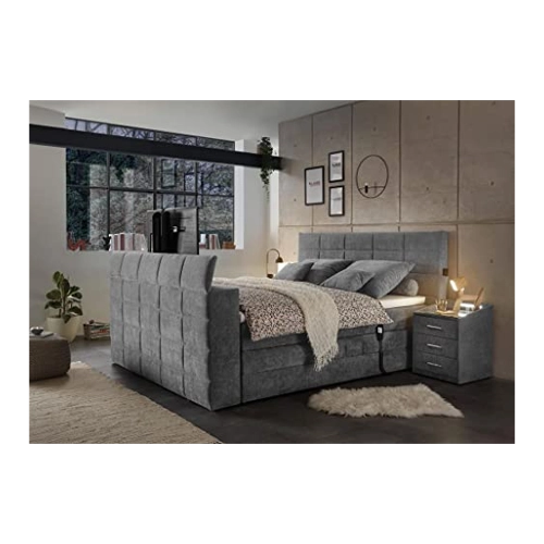 Bild von Motor-Boxspringbett  Denver 6 ¦ grau ¦ Maße (cm): B: 202 H: 123 Betten > Boxspringbetten - Sconto
