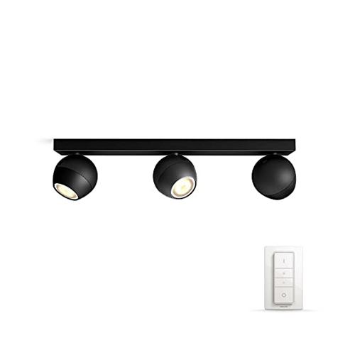 Bild von Philips Hue White Ambiance Buckram 3 Spots 1050lm + Dimmschalter - schwarz