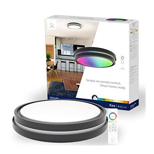 Bild von LED Wand- und Deckenleuchte RGBW Kea in Schwarz 30W 2900lm 515mm