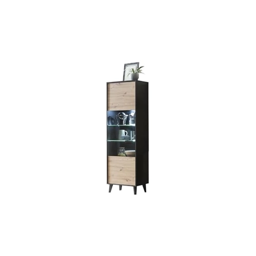 Bild von ARTONA 010 Hochvitrine/Front:Dekor Artisan Eiche/Korpus:Schwarz