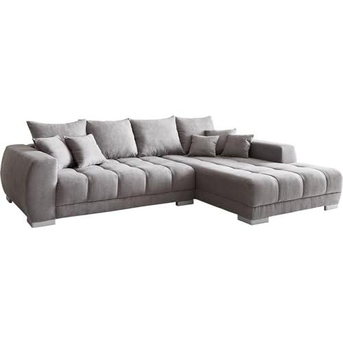 Bild von Ecksofa Josea 300x220 cm Mikrofaser Steingrau Recamiere rechts