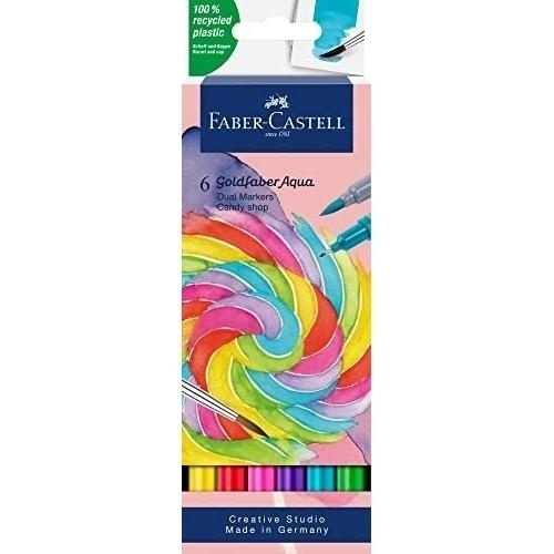 Bild von Faber-Castell Aquarell-Marker "Candy Shop" Goldfaber Aqua Dual, Lettering-Set, 6 Stück