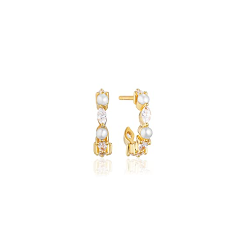 Bild von Sif Jakobs Jewellery SJ-E12234-PCZ-YG Ohrringe Adria Creolo Piccolo Vergoldet mit Perlen