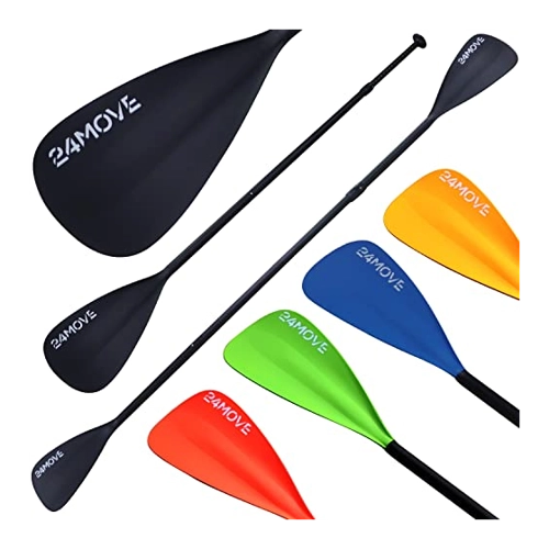 Bild von 24MOVE® Paddel Doppelpaddel 2in1 Stechpaddel für SUP Stand Up Board, Kajak, leicht aus Aluminium 230cm, verstellbar schwarz