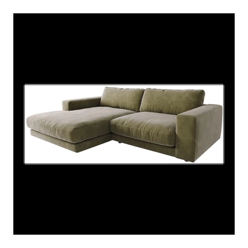 Bild von Ecksofa Cubico 250x190 cm Samt Olive Recamiere links