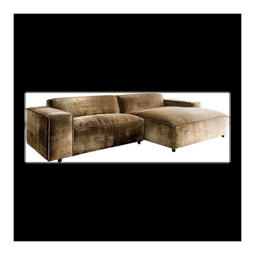 Bild von Ecksofa Tenso 280x165 cm Chenille Gold Recamiere rechts