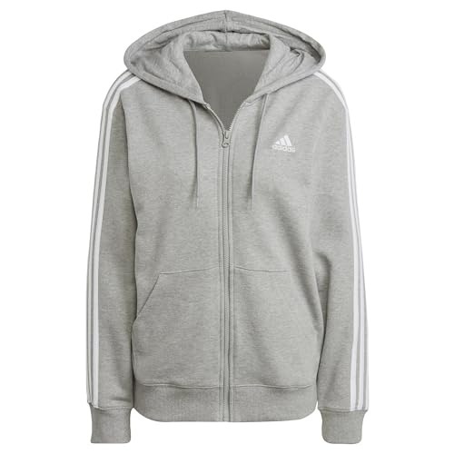 Bild von adidas W 3 Stripes French Terry Full-Zip Regular Hoodie Damen (Grau XS ) Fitnessbekleidung
