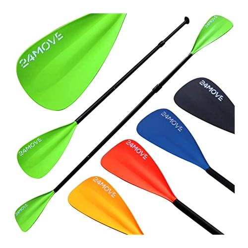 Bild von 24MOVE® Paddel Doppelpaddel 2in1 Stechpaddel für SUP Stand Up Board, Kajak, leicht aus Aluminium 230cm, verstellbar grün