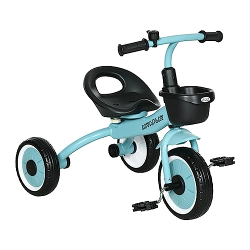 Bild von AIYAPLAY Dreirad  Kinderfahrrad mit verstellbarem Sitz, Laufrad mit Korb & Klingel, Pedalen, für 2-5 Jahre  Aosom