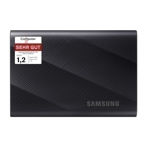 Bild von Samsung Portable SSD T9 4 TB USB 3.2 Gen2x2 Typ-C Schwarz bis 2.000 MB/s PC/Mac