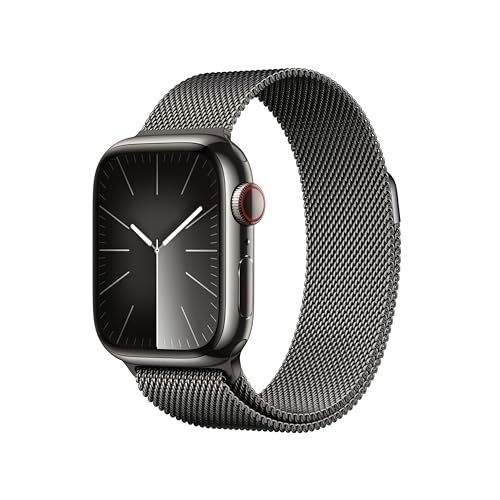 Bild von AppleWatch S9 Edelstahl Cellular 41mm Graphit MRJA3QF/A Milanaise Graphit