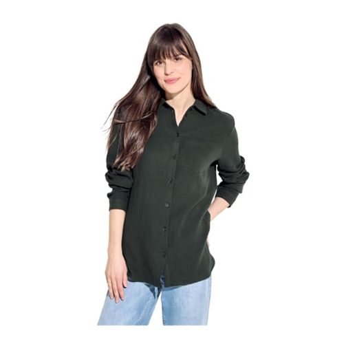 Bild von Cecil Damen Langarm Bluse Musselin Blouse strong khaki XL