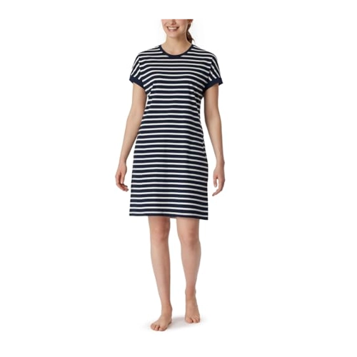 Bild von Schiesser Sleepshirt kurzarm Streifen nachtblau - Casual Essentials für Damen