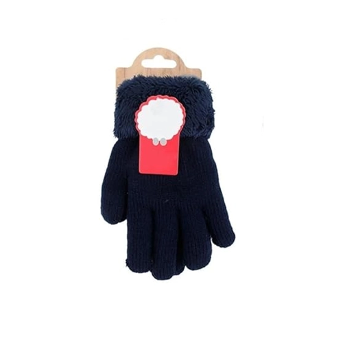 Bild von Kinder Winter Handschuhe | flauschig warme Soft Teddy Füllung | gefütterte Kinderhandschuhe [Dunkelblau]