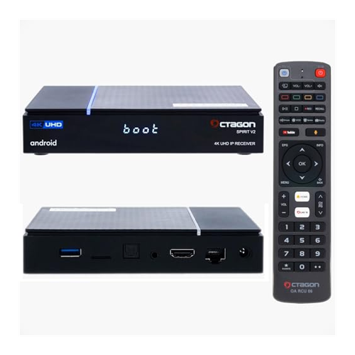Bild von Octagon SPIRIT PRO V2 4K UHD HDR10+ Android TV OTT IP Media Streaming Box