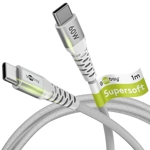 Bild von GOOBAY USB-C Textilkabel supersoft 1,0m weiß