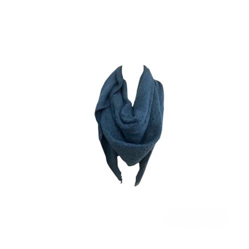 Bild von Winter Damen Schal Bouclé | hochwertiger Dreiecksschal | Alpaca Touch-Feeling | sehr weich & flauschig 200x70 cm [Blau]