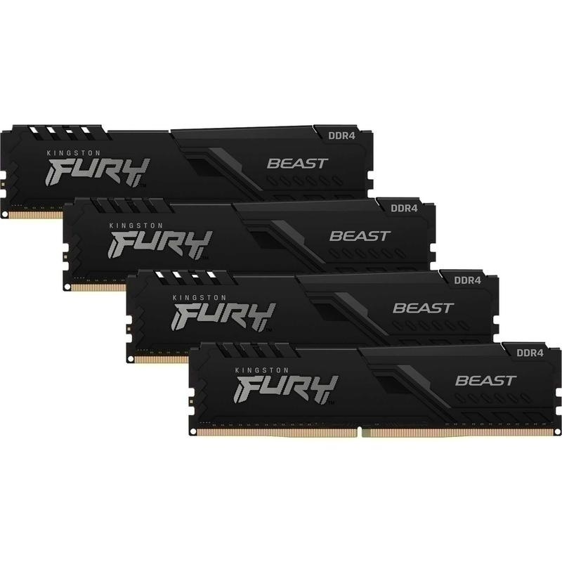 Bild von DIMM 32 GB DDR4-3600 (4x 8 GB) Quad-Kit | Arbeitsspeicher Kingston Fury Beast