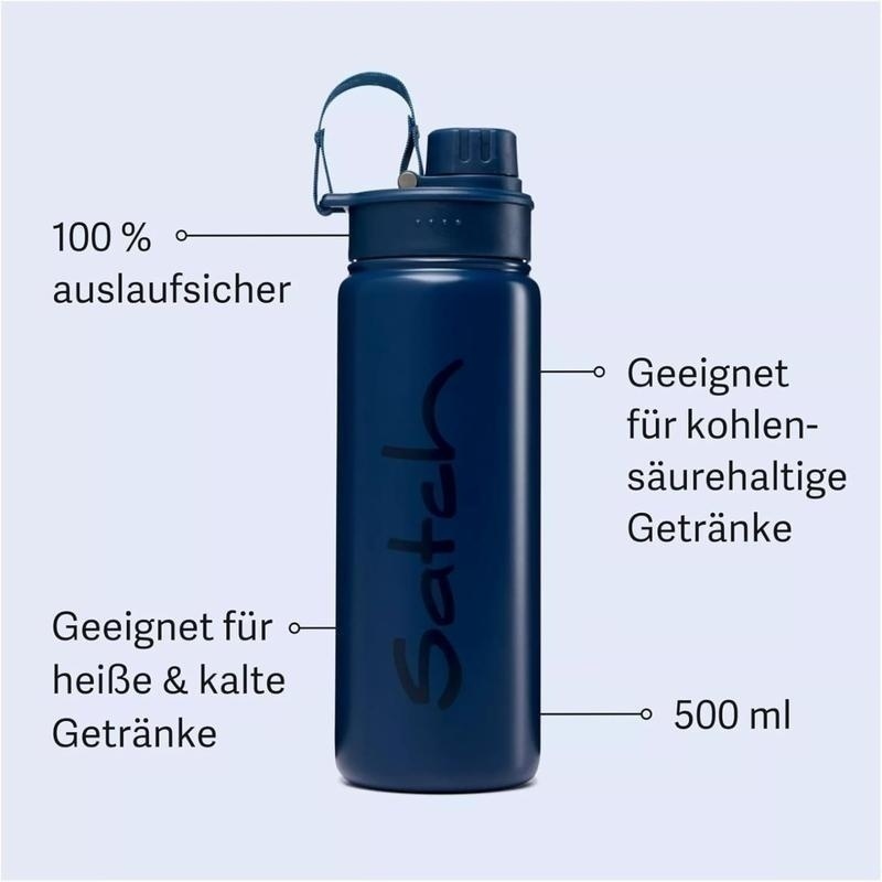 Bild von satch Trinkflasche aus Edelstahl BPA-frei 0,5l, Auslaufsicher und Kohlensäure geeignet, für Heiße und Kalte Getränke Nordic Jade Green - Hellgrün