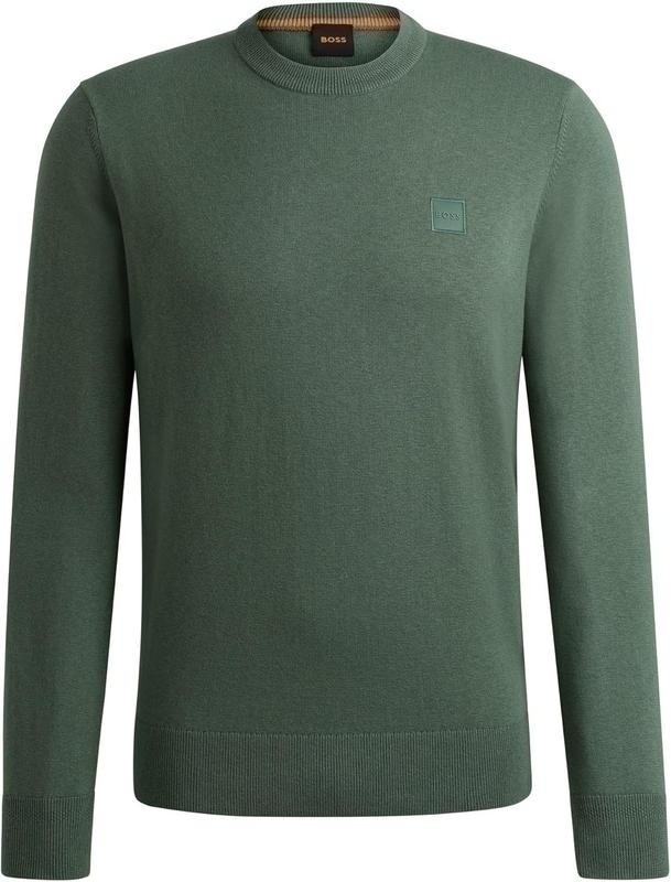 Bild von BOSS Herren Kanovano Pullover aus Baumwolle und Kaschmir mit Rundhalsausschnitt und Logo Lila M