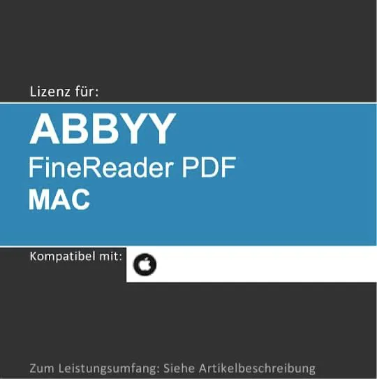 Bild von ABBYY FineReader PDF 2025 Lizenz für Mac für 1 Gerät und 1 Jahr, Vollversion, Lizenzcode per Post oder E-Mail von softwareGO