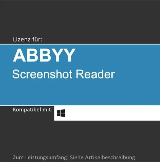 Bild von ABBYY Screenshot Reader 2025 Lizenz für ein Gerät mit unbegrenzter Laufzeit, Vollversion für Windows PC oder Laptop, Lizenzcode per Post oder E-Mail von softwareGO