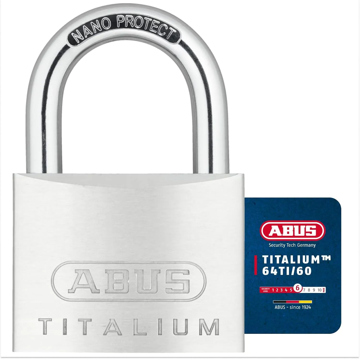 Bild von ABUS Titalium 64TI/60 Vorhängeschloss aus Spezial-Aluminium mit gehärtetem Stahlbügel und Sicherheitslevel 6