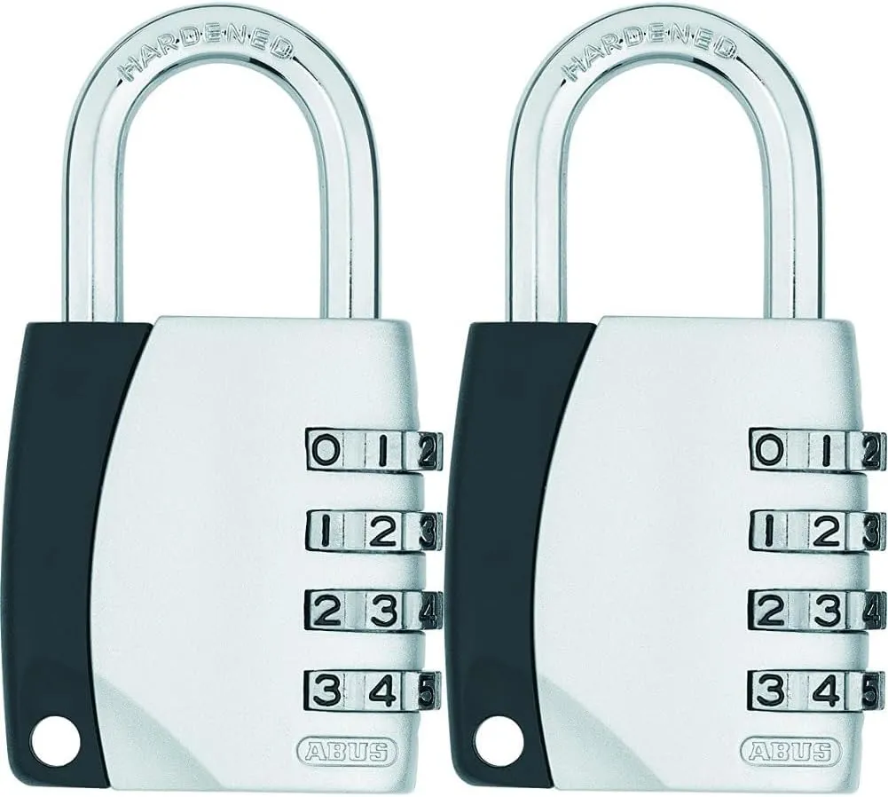 Bild von ABUS Zahlenschloss 155/40 mit Zinkdruckguss-Gehäuse und einstellbarem Zahlencode, Sicherheitslevel 4, Silber, im Doppelpack
