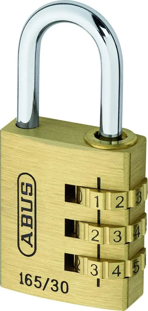 Bild von ABUS Zahlenschloss 165/30 aus Messing mit einstellbarem Zahlencode und Sicherheitslevel 3