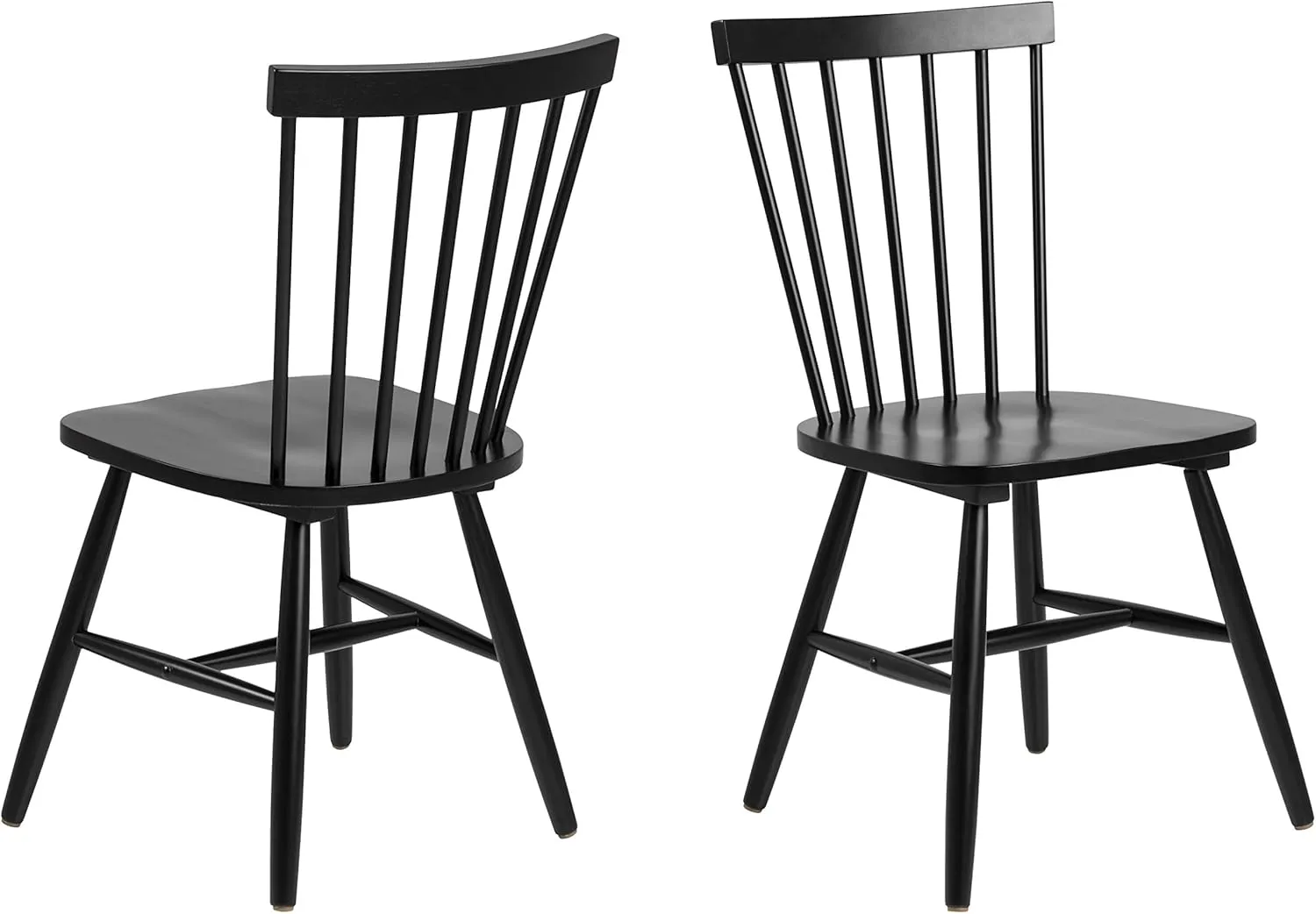 Bild von AC Design Furniture Susanne 2er Set Esszimmerstühle aus lackiertem Birkenholz im skandinavischen Stil mit hoher Rückenlehne und vertikalen Latten