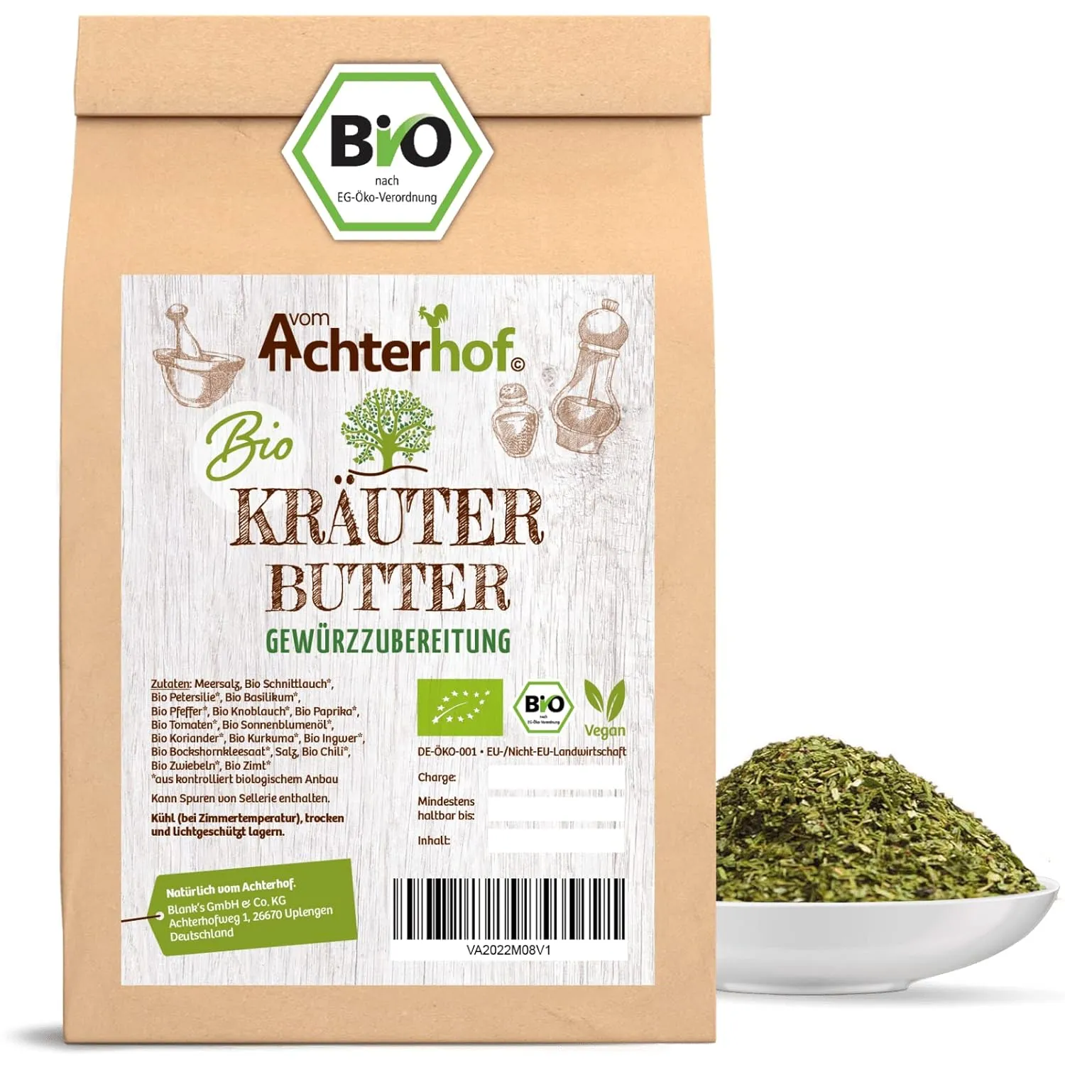 Bild von Achterhof Bio Kräuterbutter Gewürzmischung 100 g für harmonische Toppings
