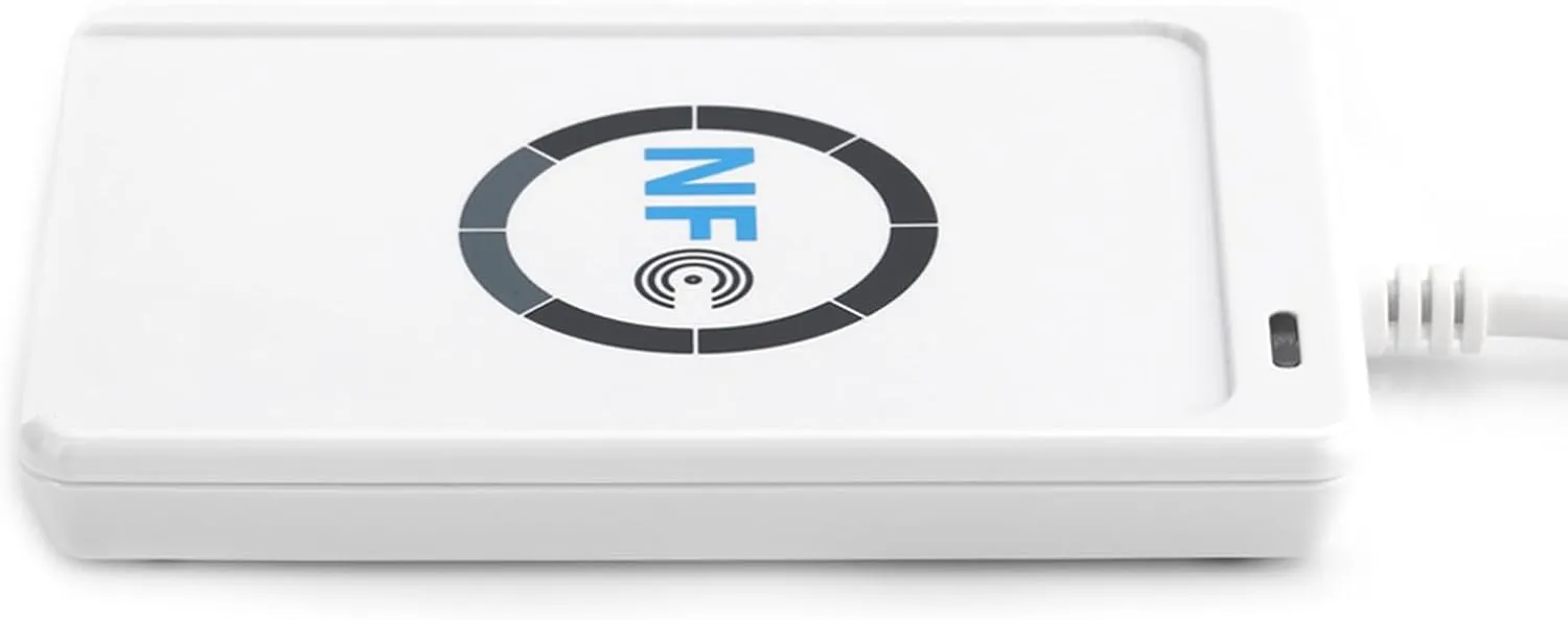 Bild von ACS ACR122U NFC-Lesegerät in Pearl White, kontaktlos und USB, 13,56 MHz