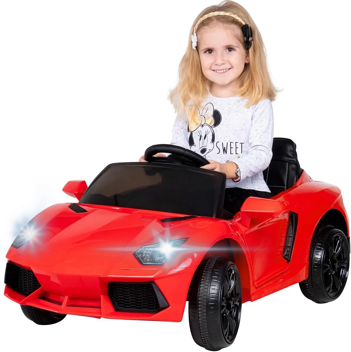 Bild von Actionbikes Motors Kinder Elektroauto Super Sport in Rot mit 2,4 GHz Fernbedienung, Kunstledersitz und 50 Watt Motorleistung