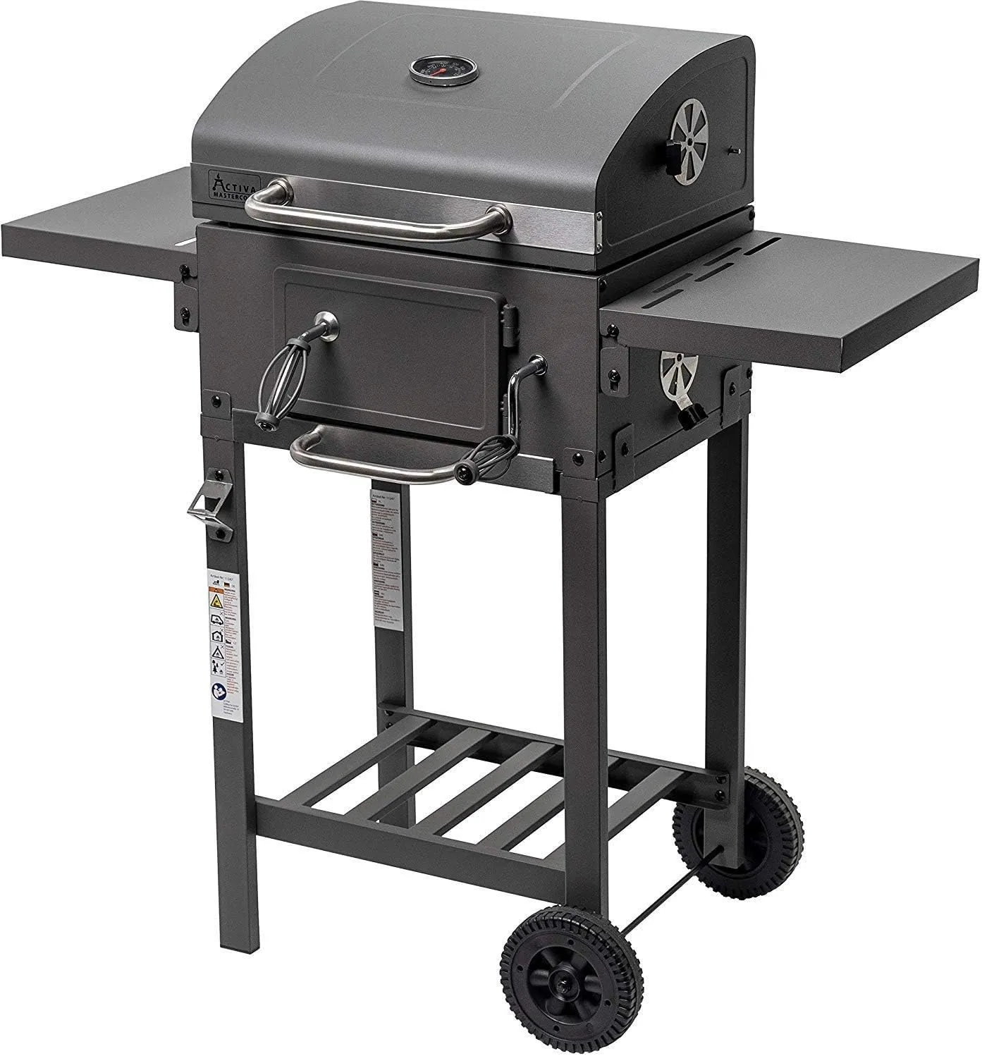 Bild von ACTIVA Angular Smart Holzkohlegrill mit Deckel, verstellbarer Kohlewanne und Thermometer für ein perfektes Barbecue