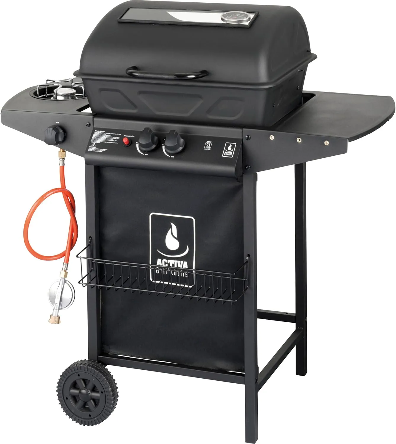 Bild von ACTIVA Halifax Lavastein Gasgrill mit 5,5 kW Hauptbrenner und Abdeckhaube