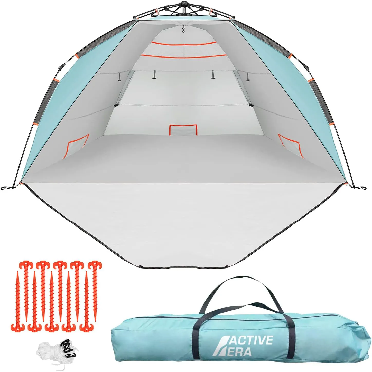 Bild von Active Era Luxus Strandzelt für 5 Personen mit UV Schutz LSF 50+, wasserabweisend und einfachem Aufbau, ideal für Strand und Camping, in Blau