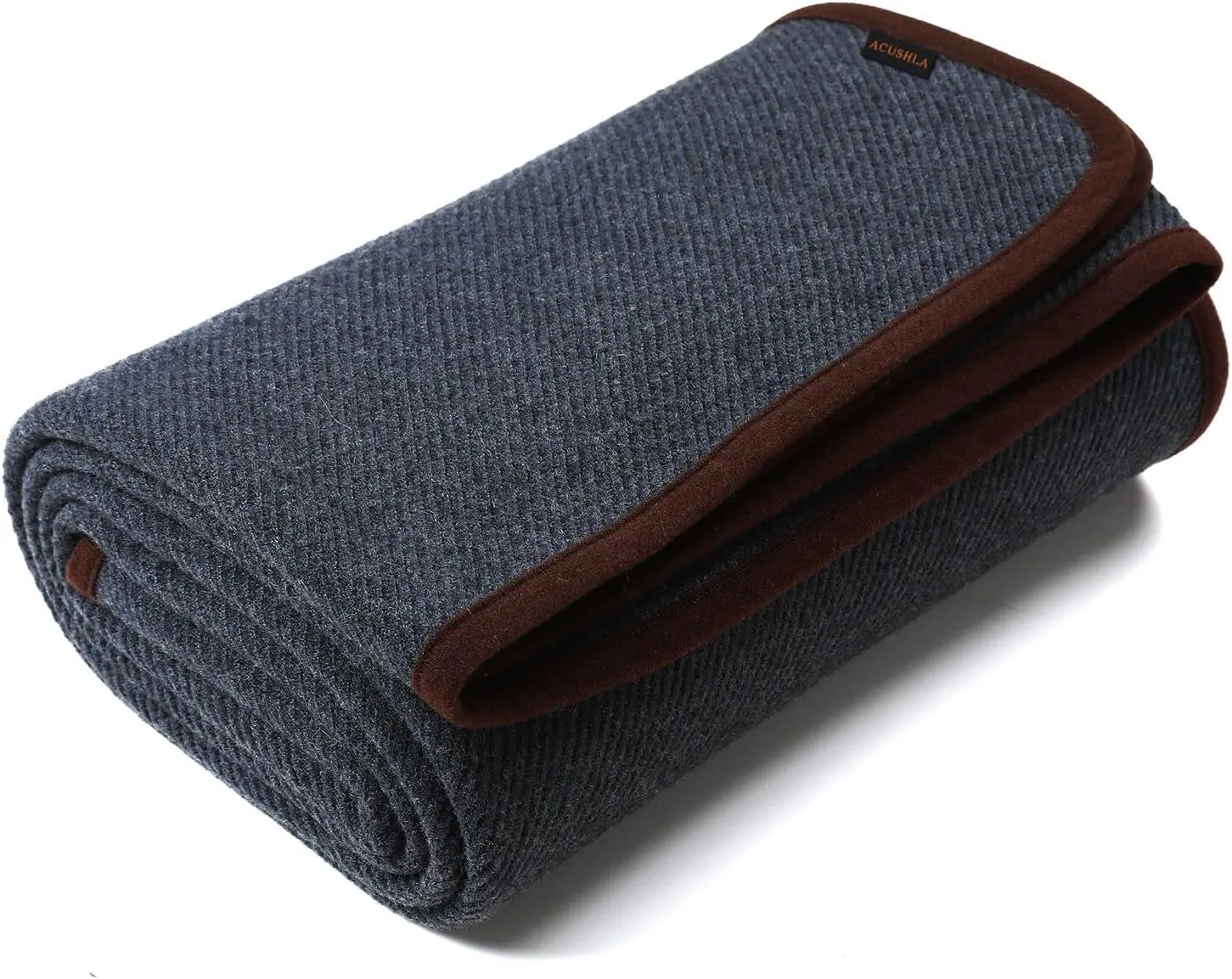 Bild von ACUSHLA Merino Wolle Wolldecke 160x200 cm in Grau für Camping und Kuscheln