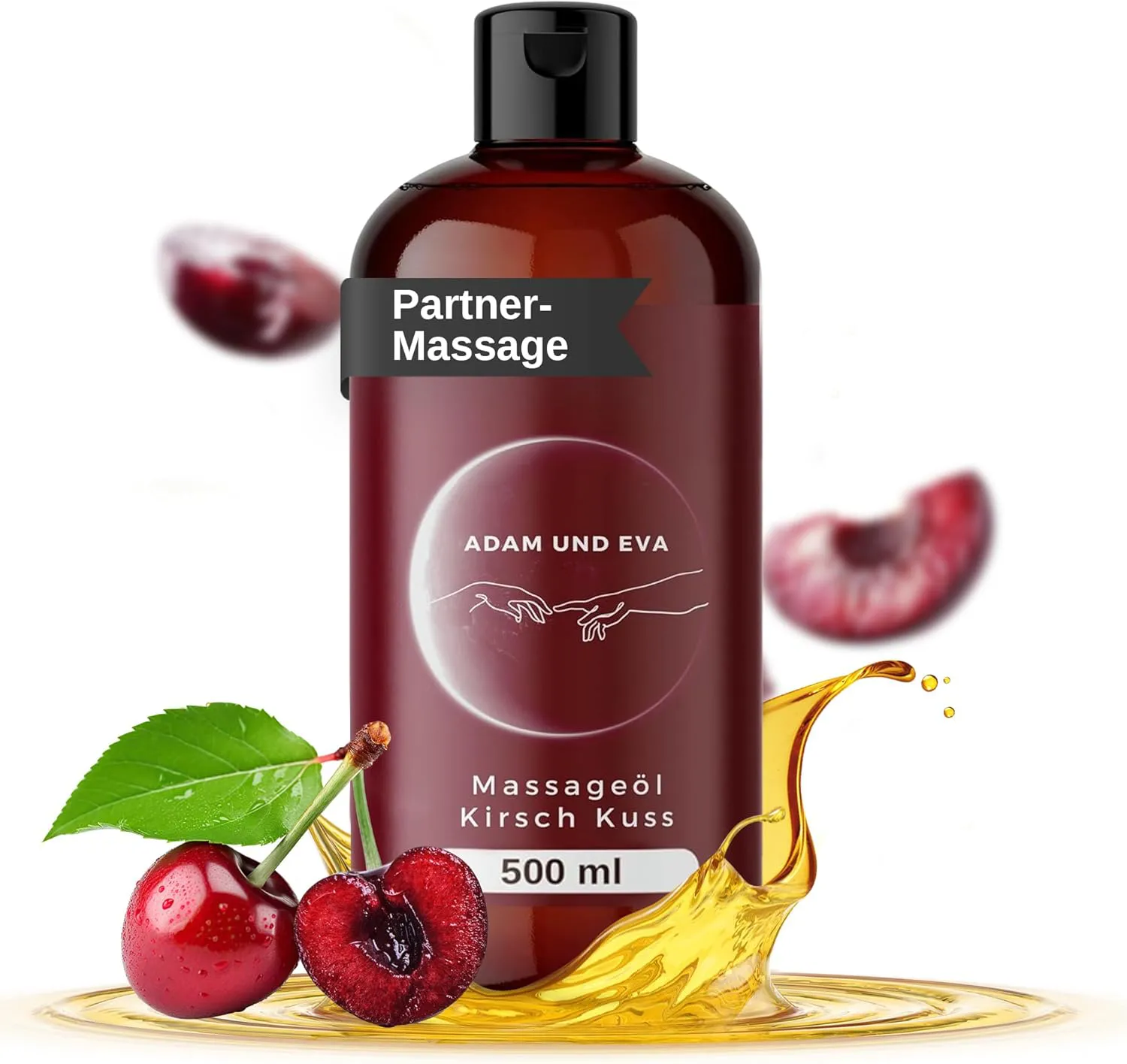 Bild von ADAM & EVA Kirsch Kuss Massageöl XXL 500 ML für Entspannung und Muskelentspannung aus Italien