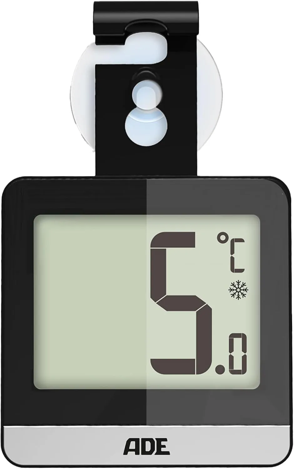 Bild von ADE Kühlschrankthermometer mit großem Display für Temperaturen von -20 bis 60 Grad, magnetisch und in Schwarz