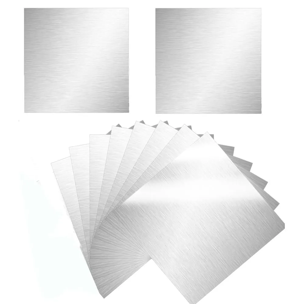 Bild von ADERTOS 10 Stück Aluminiumplatten 10 x 10 cm, 2 mm dick, mit Schutzfolie für Modellbau und DIY-Projekte