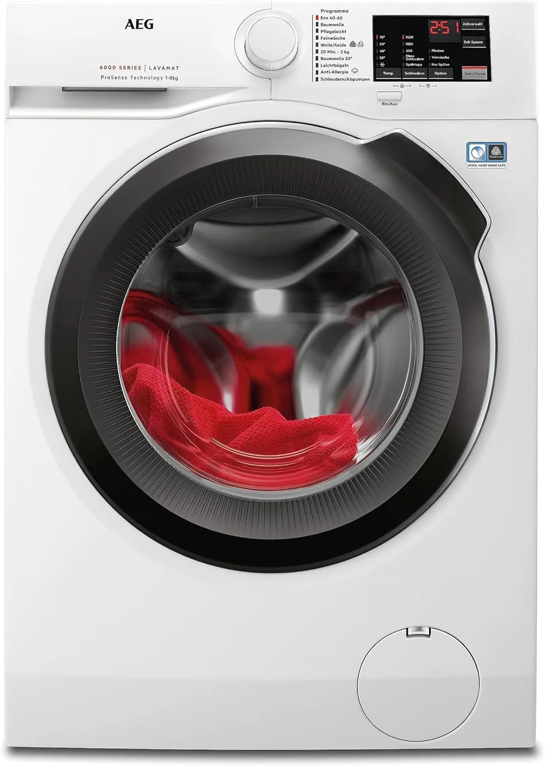 Bild von AEG L6AMZ48FL Waschmaschine der Serie 6000 mit ProSense, 8 kg Fassungsvermögen und 1400 U/min