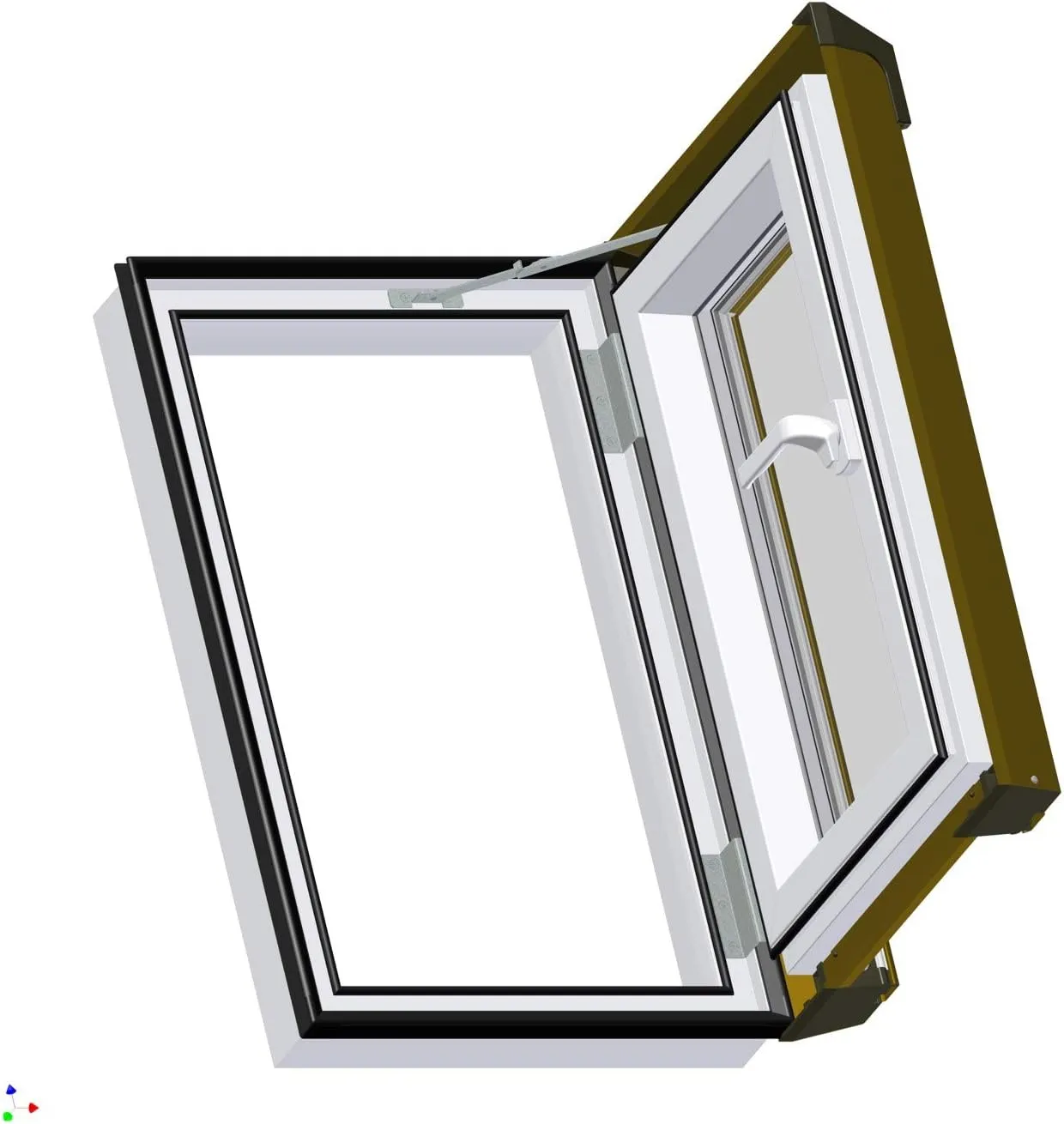 Bild von AFG Skylight Ausstiegsfenster 55 x 78 mit Eindeckrahmen für Warmdach und dunkler Außenfarbe