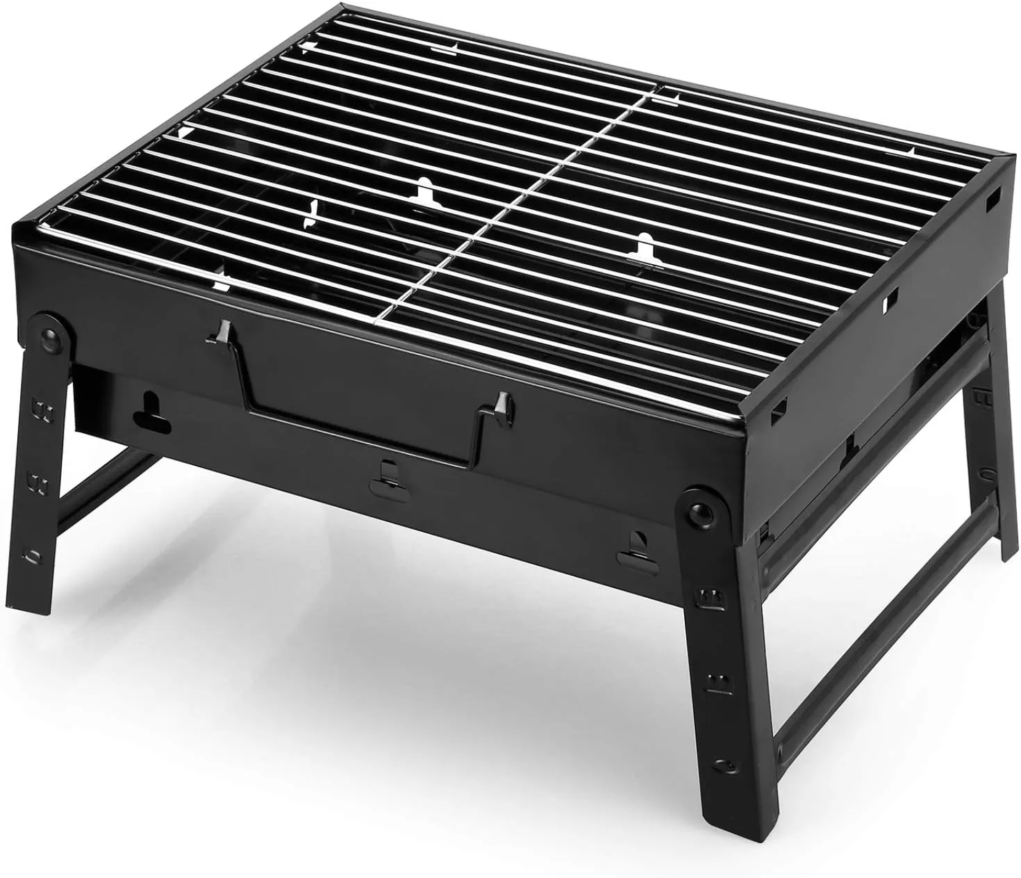 Bild von AGM Holzkohle Picknickgrill aus Edelstahl, tragbar und abnehmbar für Garten und Camping