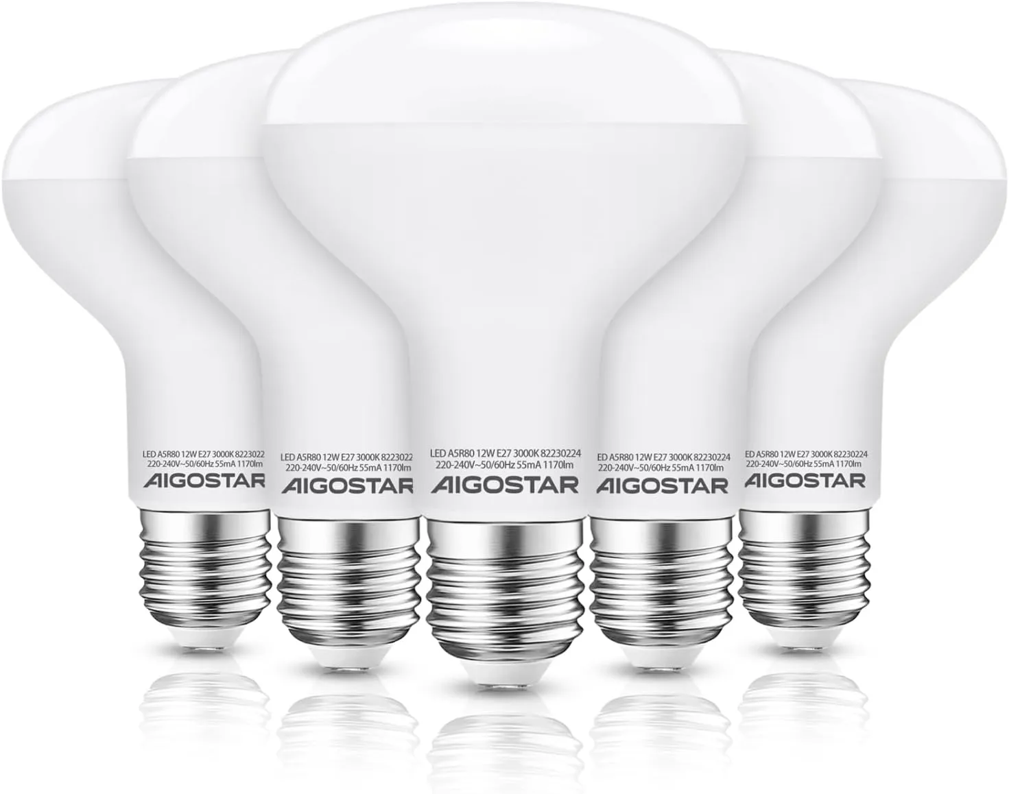 Bild von Aigostar E27 LED Reflektorlampe warmweiß mit 12 Watt und 1170 Lumen im 5er Set
