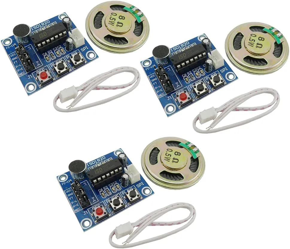 Bild von Aihasd 3er Set ISD1820 Sprachaufnahme Modul mit Mikrofon und Lautsprecher