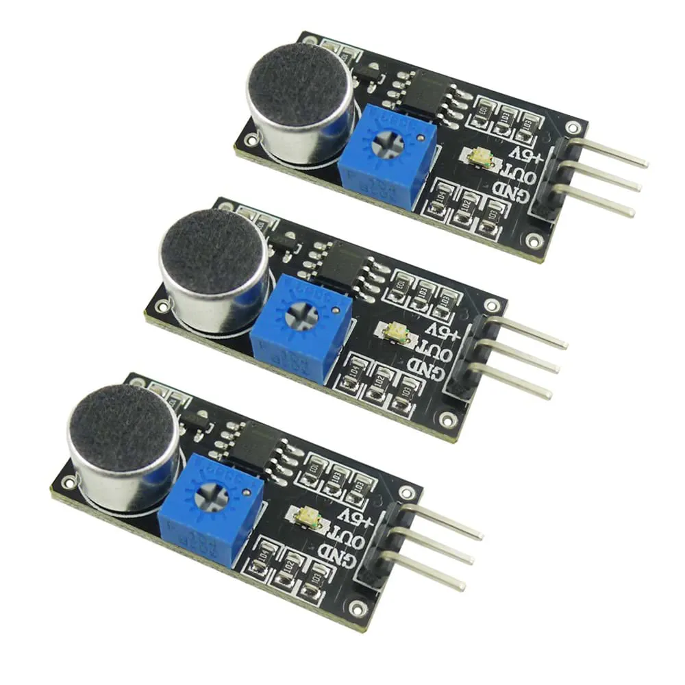 Bild von Aihasd 3er Set Sound Detection Sensor Modul für Arduino mit Mikrofon und LM393 für 4V bis 6V