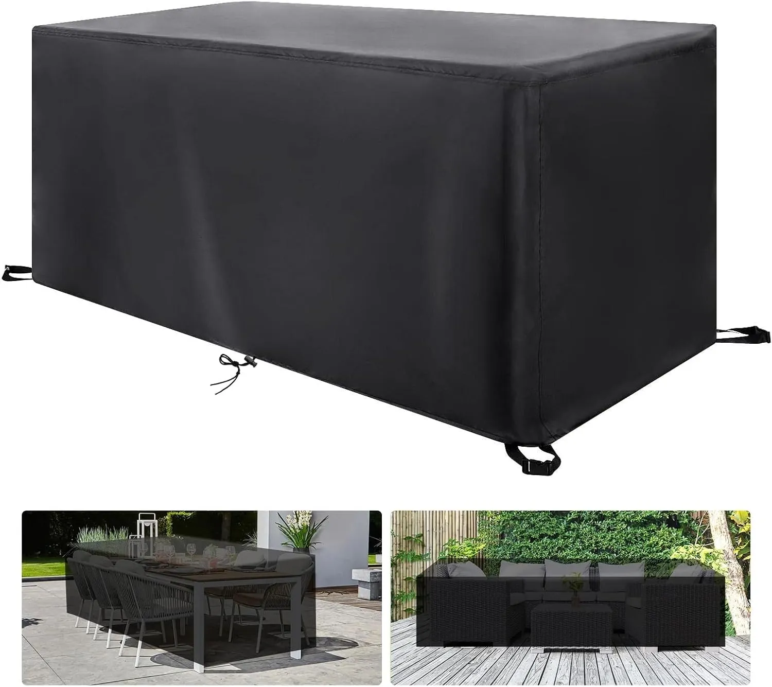 Bild von AIHNBF Gartenmöbel Abdeckung 200x100x75 cm, wasserdicht und winterfest für Terrassen- und Balkonmöbel