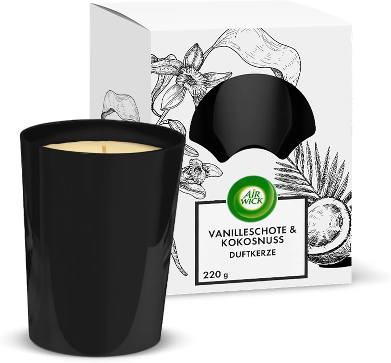 Bild von Air Wick Duftkerze im Glas mit Vanille und Kokosnuss, 220 g, bis zu 40 Stunden Brenndauer