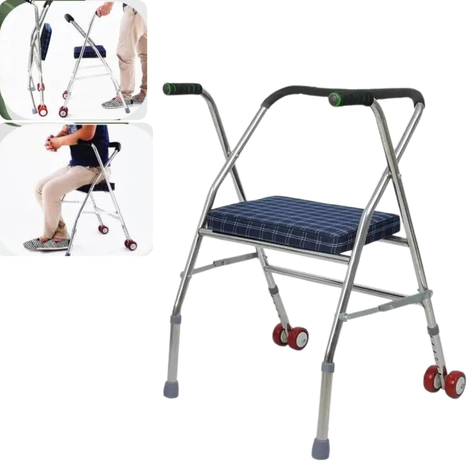 Bild von AIRM HEALTH 7997 Faltbarer Wohnungsrollator für Senioren mit 2 Rädern und leichtem Design